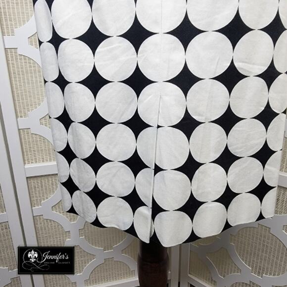 Kasper Petite Women's Black & White Circle Pattern Pencil Skirt Size 10P - Picture 5 of 10